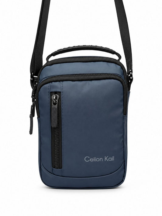 CELION KALI SLING BAG MUTIPURPOSE FOR TRAVEL 3 SMALL COMPARTMENTS WATER RESISTANT FABRIC  NAVY BLUE