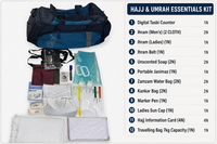 HAJJ KIT COMBO ALL 13 ESSENTIALS PRODUCTS WITH LUGGAGE BAG