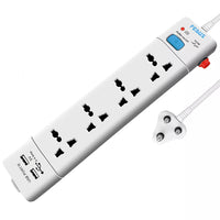 FEDUS 4-Socket Power Strip with Individual Switches & LED Indicator – Heavy Duty Extension Board (with 1.5m Cord)