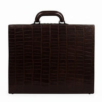 Professional Brown Leather-Finish Medium Briefcase,18 inch Polycarbonate Material, Water-Resistant, for Office and Business Used