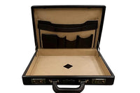 Professional Brown Leather-Finish Medium Briefcase,18 inch Polycarbonate Material, Water-Resistant, for Office and Business Used