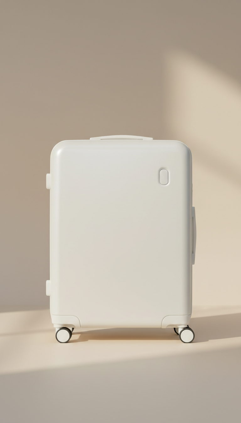 Porcelain white polycarbonate carry-on
