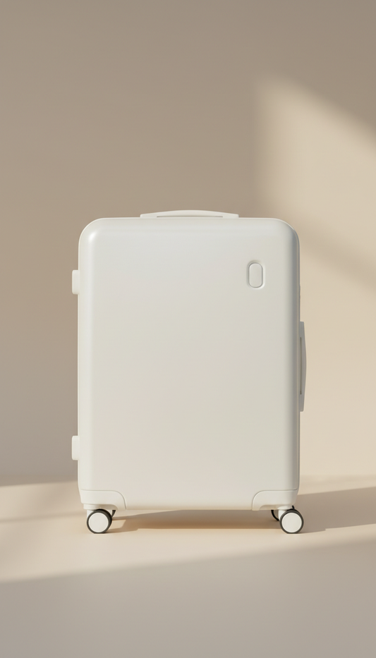 Porcelain white polycarbonate carry-on