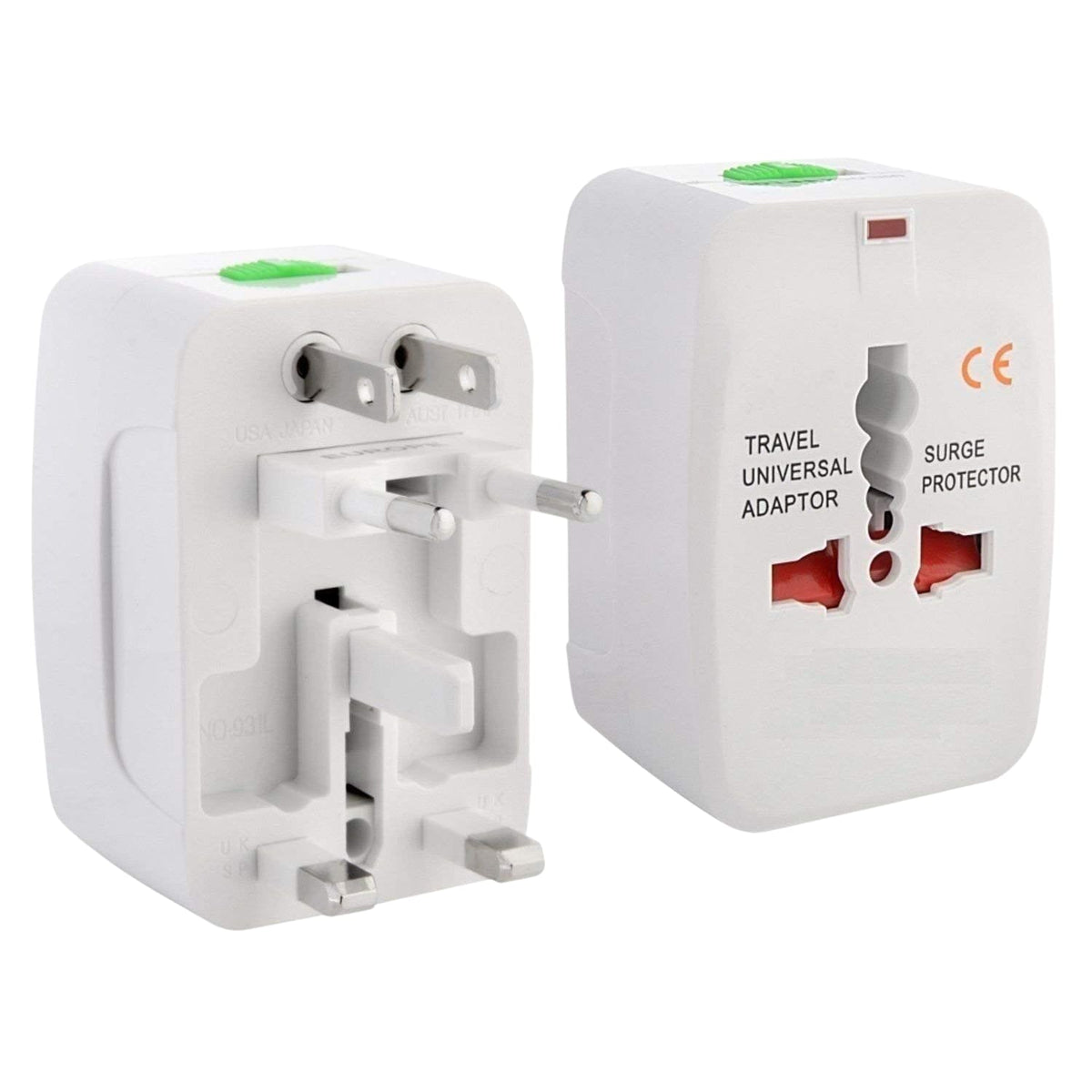 Universal Travel Power Adapter with Surge Protector – All-in-One Worldwide Plug Converter