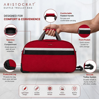 Aristocrat Polyester Lightweight Travel Wheel Duffle Trolley with 3 Years International Warranty-52 Cm