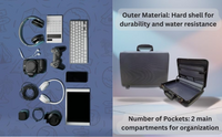 CAAWYL 17L×13H×4W Inch Briefcase – Grey | Water-Resistant Office & Travel Organizer | Easy-Go Design | Ideal for Advocates, Engineers, Documents & Tools