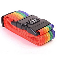 Nylon Luggage Strap Belt with Combination Number Lock, TSA Approved Suitcase Belt, 2 Meter (Rainbow Multicolor)