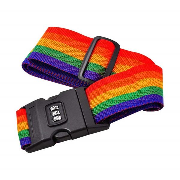 Nylon Luggage Strap Belt with Combination Number Lock, TSA Approved Suitcase Belt, 2 Meter (Rainbow Multicolor)