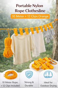 PORTABLE NYLON ROPE CLOTHESLINE 10 METER