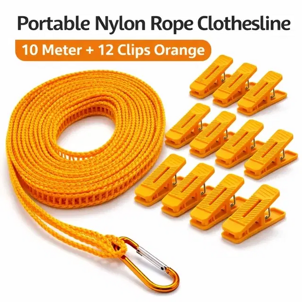 PORTABLE NYLON ROPE CLOTHESLINE 10 METER