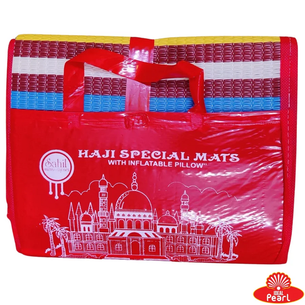HAJJ AND UMRAH MAT WITH INFLATABLE PILLOW COMPACT (COLORS MAY VARY)